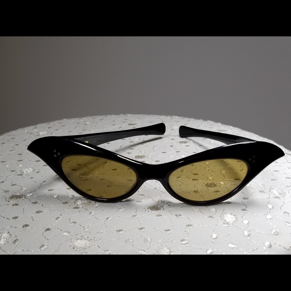 A.A.SUTAIN Fabulous 60’s  BLACK CAT Eye Sunglasses - Picture 5 of 8